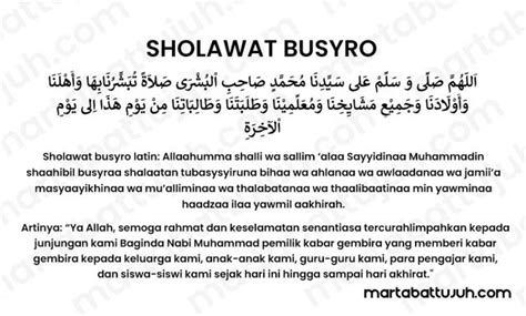 Keutamaan Sholawat Busyro Beserta Artinya M