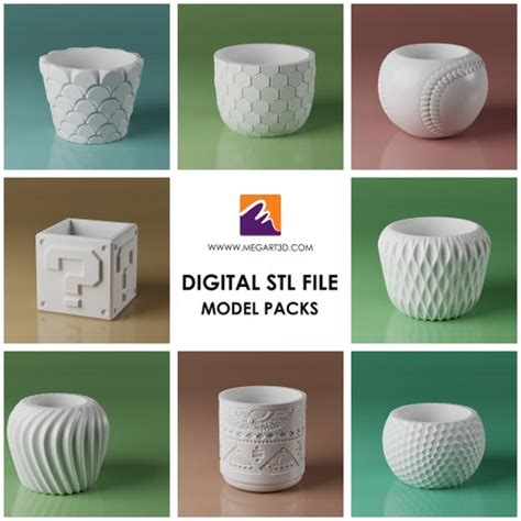 Stl File Pot Vase Planter Pack・3d Printer Model To Download・cults