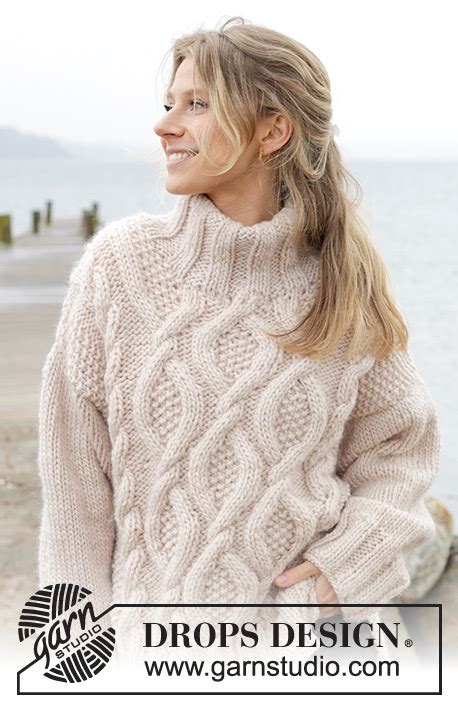 Cable Beach Sweater DROPS 243 23 Free Knitting Patterns By DROPS Design