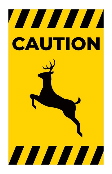 Deer Crossing Sign On White Background Vector Art At Vecteezy