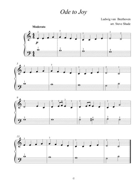 Ode To Joy Very Easy Piano Arr Steve Shade By Ludwig Van Beethoven