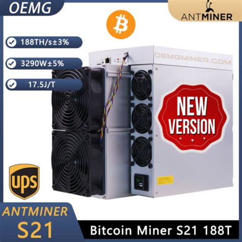 New Bitmain Antminer S21 188T 3290W Bitcoin BTC ASIC Miner Ready Stock