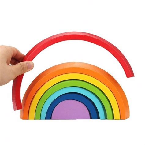 Arc En Ciel En Bois Petite Pi Ces Jouets Montessori Jouets En