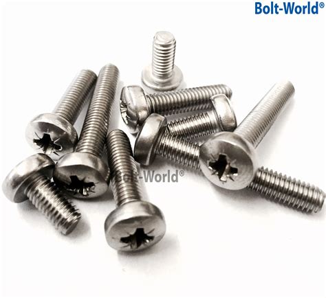 M2 2mm A2 STAINLESS STEEL POZI PAN HEAD MACHINE SCREWS POZIDRIVE