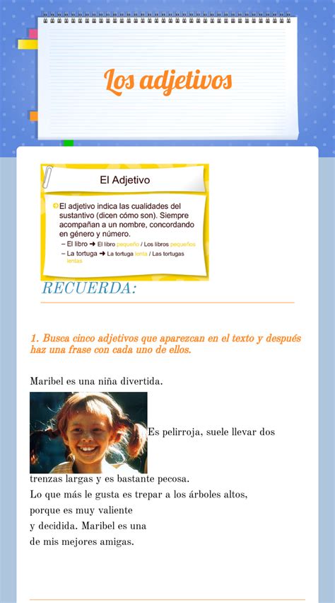 Los Adjetivos Interactive Worksheet By Ester Garcia Wizerme