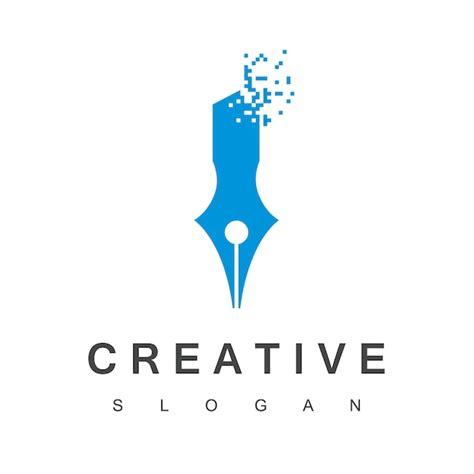 Premium Vector Creative Company Logo With Pixel Pen Symbol