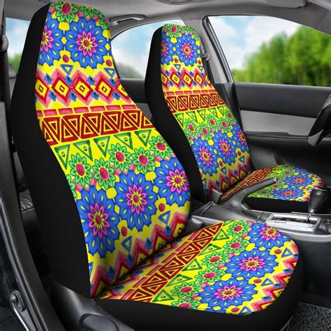 Colorful Aztec Design Car Seat Covers Custom Seat Covers Etsy