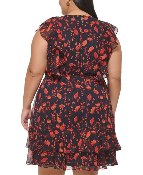 Tommy Hilfiger Plus Size Ruffled Floral Chiffon Dress Macy S