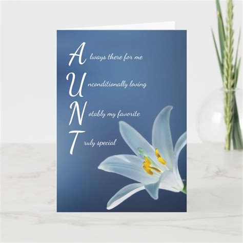 Aunt Auntie Floral Mothers Day Birthday Card Zazzle Birthday Card