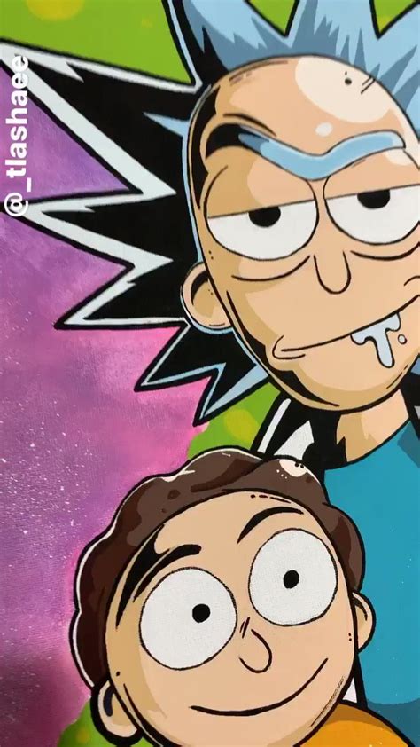 T🦋 On Twitter Just Finished This Rick And Morty Painting And It Turned