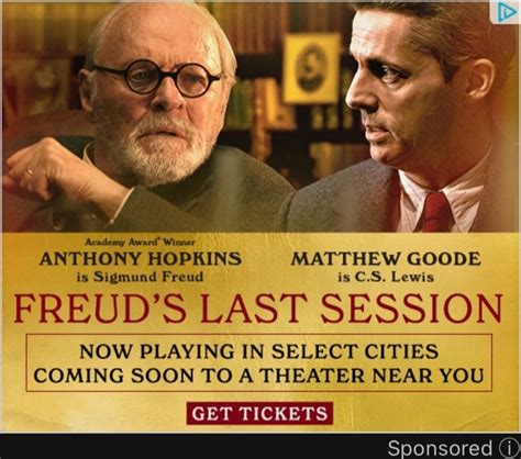 Academy Award Winner ANTHONY HOPKINS MATTHEW GOODE Is Sigmund Freud Is