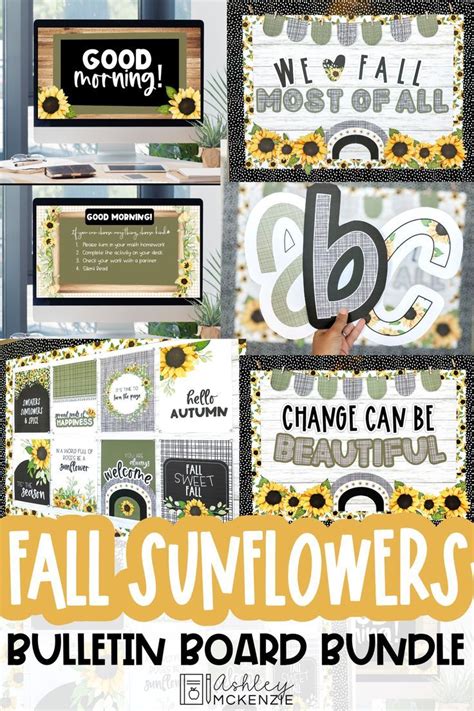 Fall Sunflowers Classroom Decor Bulletin Board Bundle | Sunflower bulletin board, Classroom ...