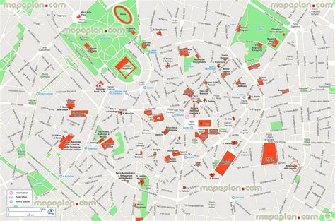 Milan Top Tourist Attractions Map Central Milan Italy City Center