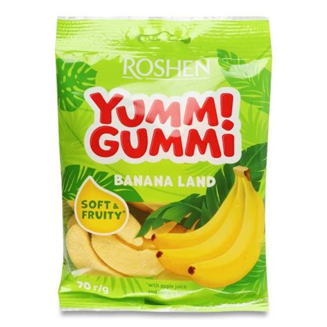 ROSHEN YUMMI GUMMI JELEURI BANANA 70G (22) – Rova Food Europe