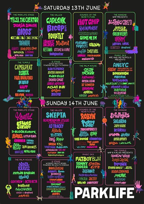 Parkline Festival Line Up June Manchester Poster