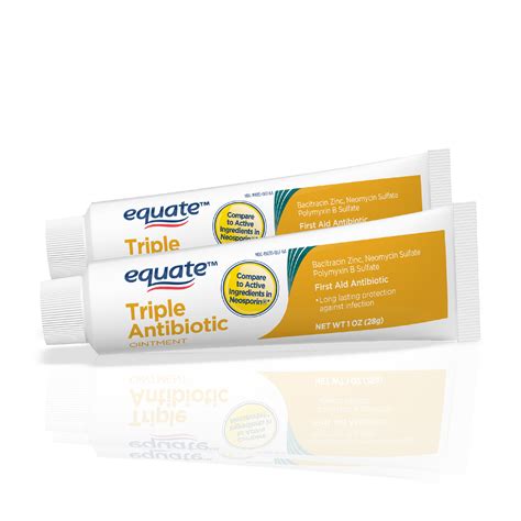 Equate First Aid Triple Antibiotic Ointment Infection Protection 2 Oz 2 Pack