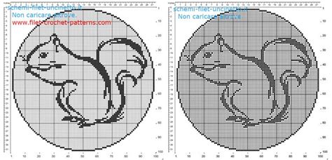 Free Filet Crochet Pattern Round Doily With Squirrel Squares