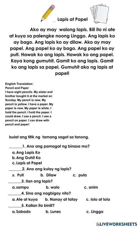 Get Maikling Kwento Worksheet For Grade 2 Background Worksheet Best Rainy Weathers