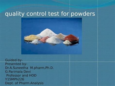 Pptx Quality Control Test For Powders Dokumentips