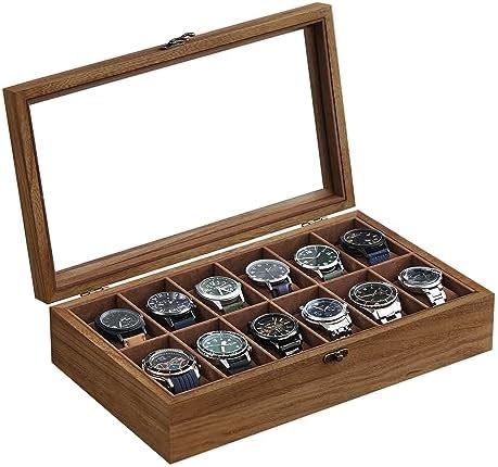 SONGMICS Caja Para Relojes Con 12 Compartimentos Caja Para Relojes De