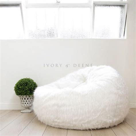 Shaggy Fur White Cloud Chair Bean Bag Bedroom Chair, Room Ideas Bedroom ...