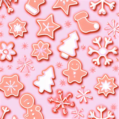 Pink Gingerbread Christmas Background · Creative Fabrica