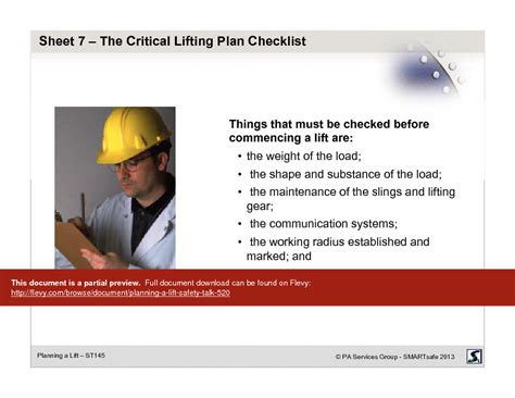 Pdf Planning A Lift Safety Talk 19 Page Pdf Document Flevy