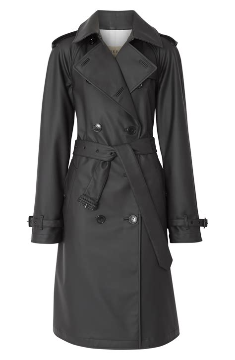 Burberry Curradine Waterproof Rubberized Trench Coat In Black Lyst