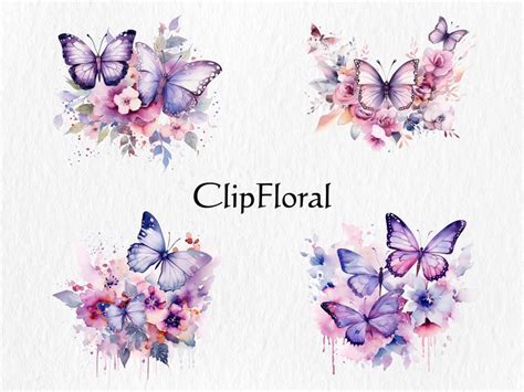 Watercolor Butterflies Clipart Bundle Watercolor Butterflies Etsy