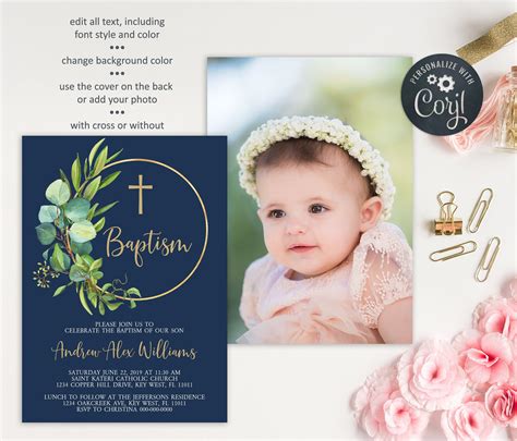 Invitation Text Baptism Invitations Match Bottle Fall Favor Wine
