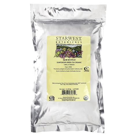 Starwest Botanicals Organic Gunpowder Green Tea 1 Lb 453 6 G