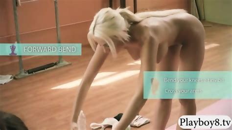 Naked Yoga Session With Busty Trainer And Two Brunettes