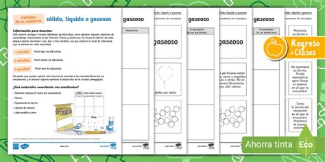 Gu A De Trabajo Estado S Lido L Quido Y Gaseoso
