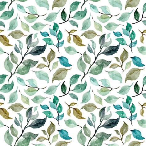 Premium Vector Watercolor Leaves Seamless Pattern