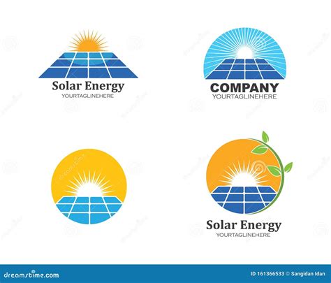 Solar Panel Logo Vector Icon Of Natural Energy Stock Vector