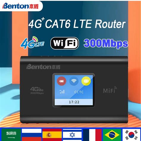 Benton CAT6 4G LTE Router Portable MiFi Router Pocket WiFi 300Mbps