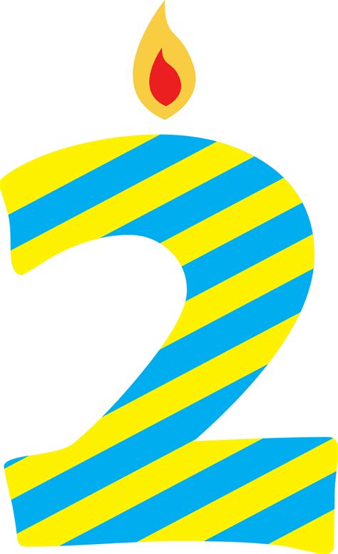 Number 2 Candle Birthday Collection 13784704 Png