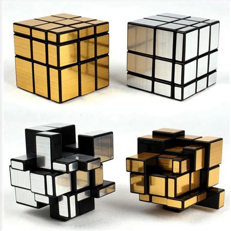 Neo mágico espelho cubo 3x3x3 ouro prata cubos de velocidade