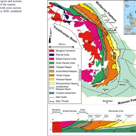 Geological And Tectonic Sketch Map Of The Eastern Carpathians With Download Scientific Diagram