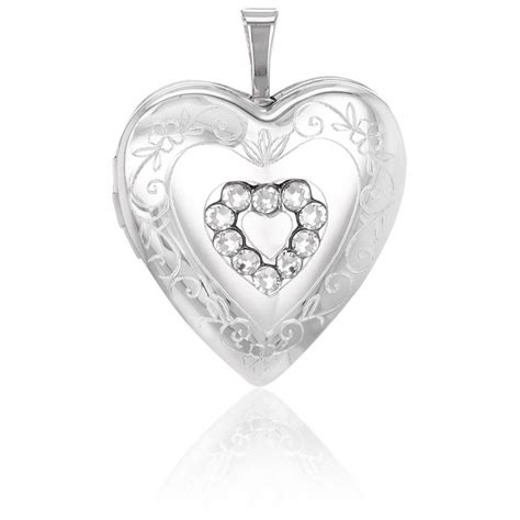 Pendentif Photo Coeur Textur Argent Cristaux Artemis Ocarat