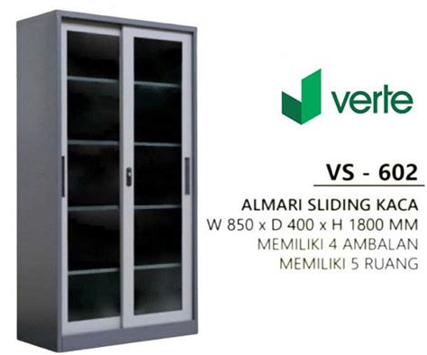 Filling Cabinet Lemari Arsip Besi Pintu Sliding Full Kaca Vs