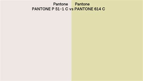 Pantone P 51-1 C vs PANTONE 614 C side by side comparison
