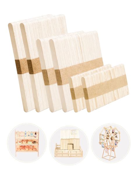 Popsicle Sticks for Crafts Ice Cream Sticks Craft Sticks Bulk 300 Pcs, 3 Mixed Sizes Jumbo ...