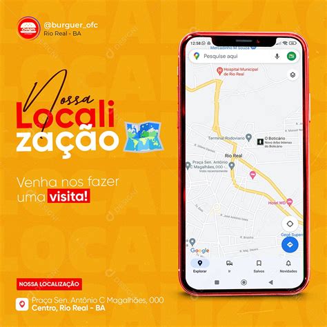 Nossa Localização Venha Fazer Uma Visita Social Media PSD Editável