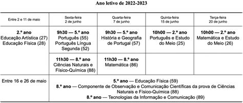 Calendário Escolar E De Exames Ano Letivo 2022 2023