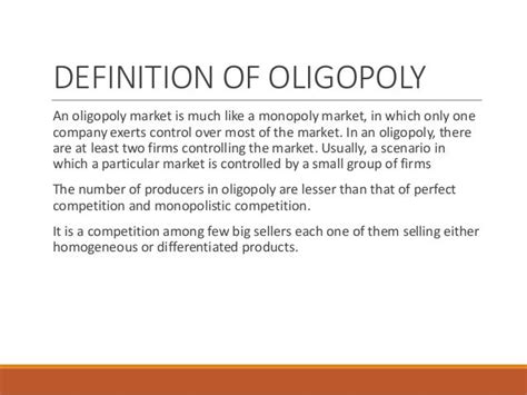 Oligopoly Market Analysis