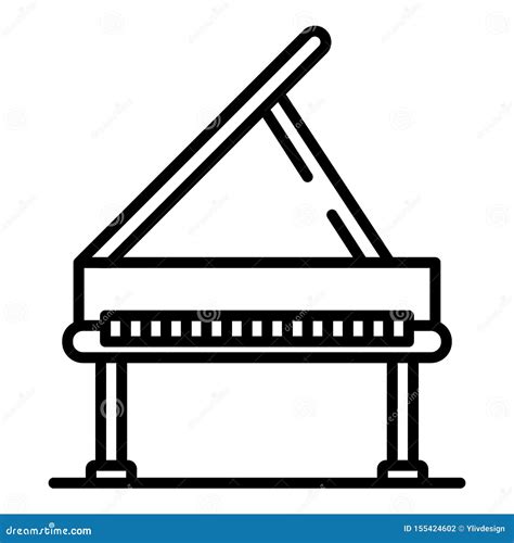 Open Grand Piano Icon Outline Style Stock Vector Illustration Of