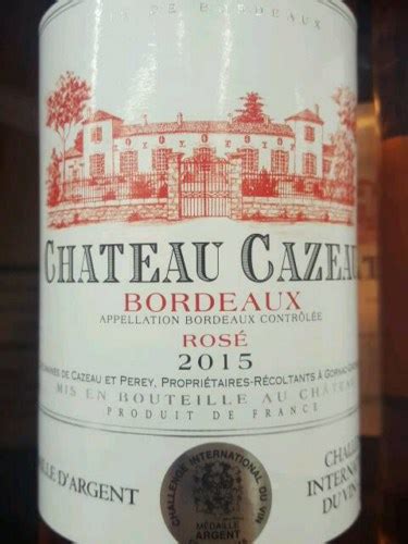 Domaine de Cazeau et Perey Chateau Cazeau Bordeaux Rosé Vivino US