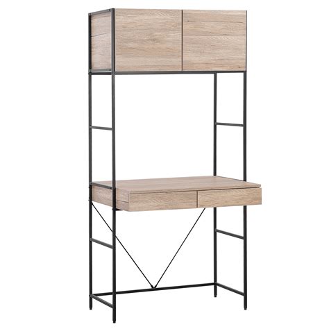 Bureau Avec Rangement Bois Noir Harrow