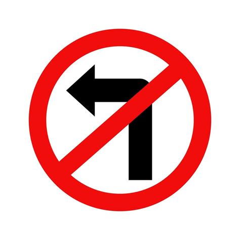 Do Not Turn Left Traffic Road Sign Isolate On White Background